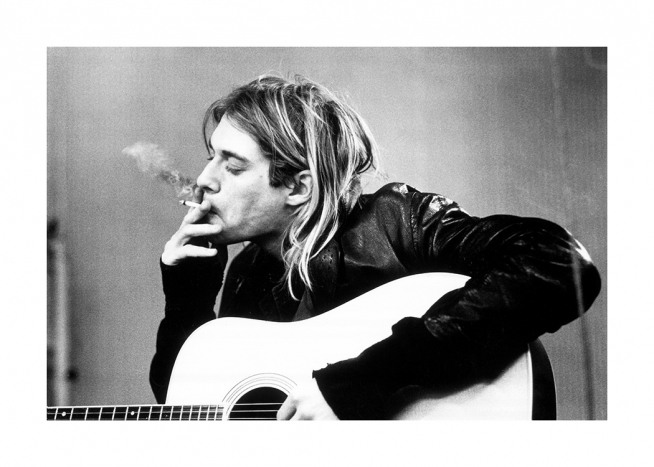 Kurt Cobain Poster / Blanco y negro con Desenio AB (11966)