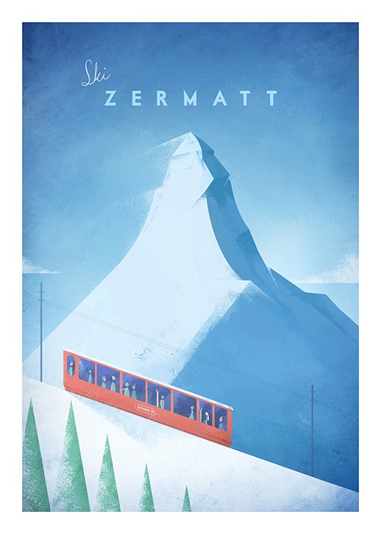 Ski Zermatt Poster / Henry Rivers con Desenio AB (11985)