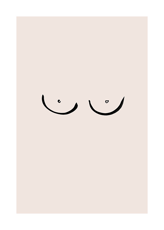 Boobs Drawing Poster / Arte con Desenio AB (12452)