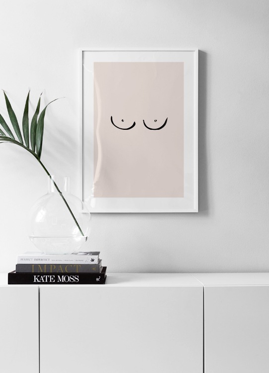 Boobs Drawing Poster / Arte con Desenio AB (12452)