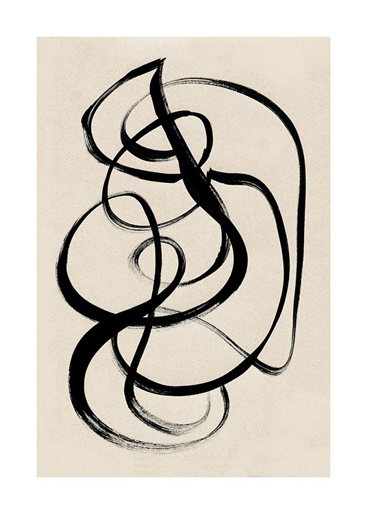 Black Ink Swirls Poster / Arte con Desenio AB (12513)