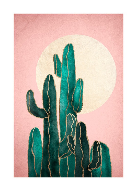 Pink Sky Cactus Poster
