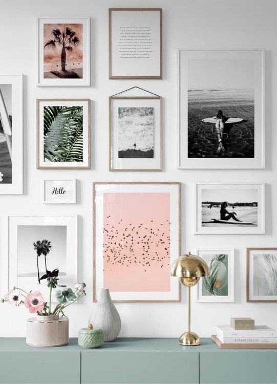 Pink Sunset Birds Poster / Naturaleza con Desenio AB (12601)