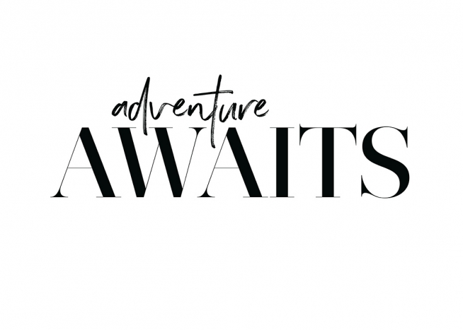 Adventure Awaits Poster / Cuadros con texto con Desenio AB (12605)