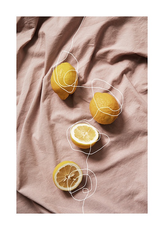 Lemons on Linen Poster / Cuadros de cocina con Desenio AB (12814)