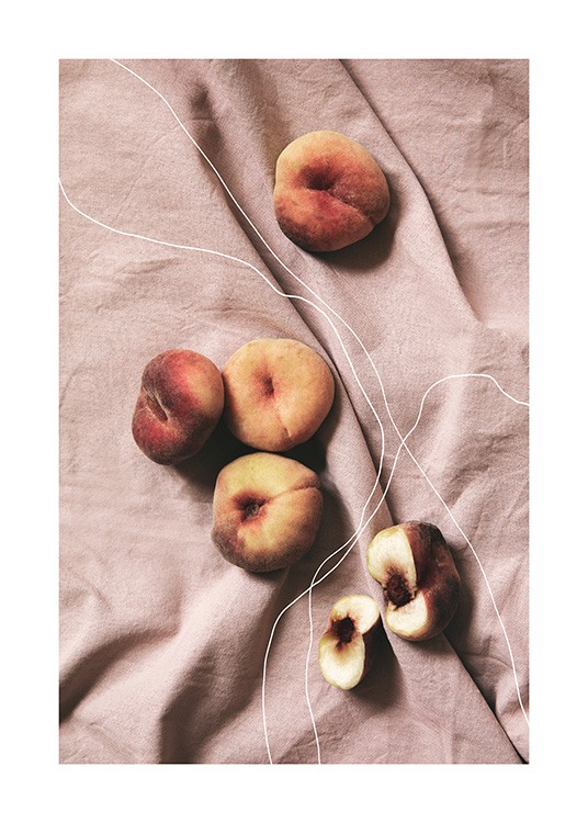Peaches on Linen Poster / Cuadros de cocina con Desenio AB (12815)