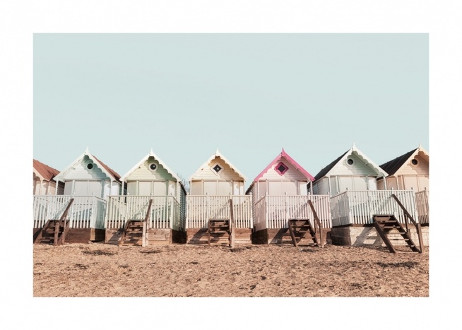 Beach Huts Poster / Fotografías con Desenio AB (12830)