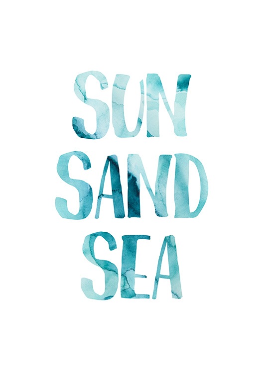 Sun Sand Sea Poster / Cuadros con texto con Desenio AB (12834)