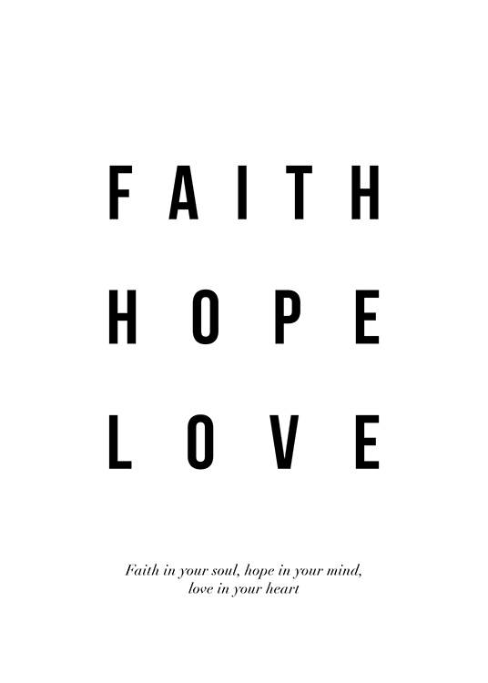 Faith Hope Love Poster / Cuadros con texto con Desenio AB (12872)