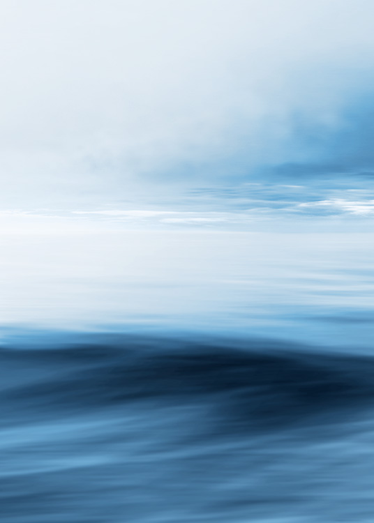  - Fotografía de un horizonte borroso en color azul y líneas abstractas. 