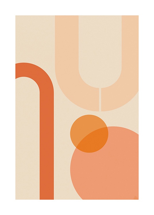 Orange Shapes Poster / Diseño gráfico con Desenio AB (13620)