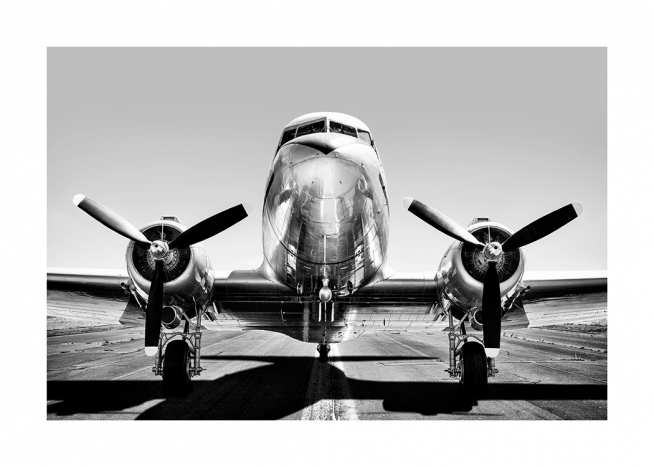 Vintage Airplane Poster / Blanco & Negro con Desenio AB (13630)