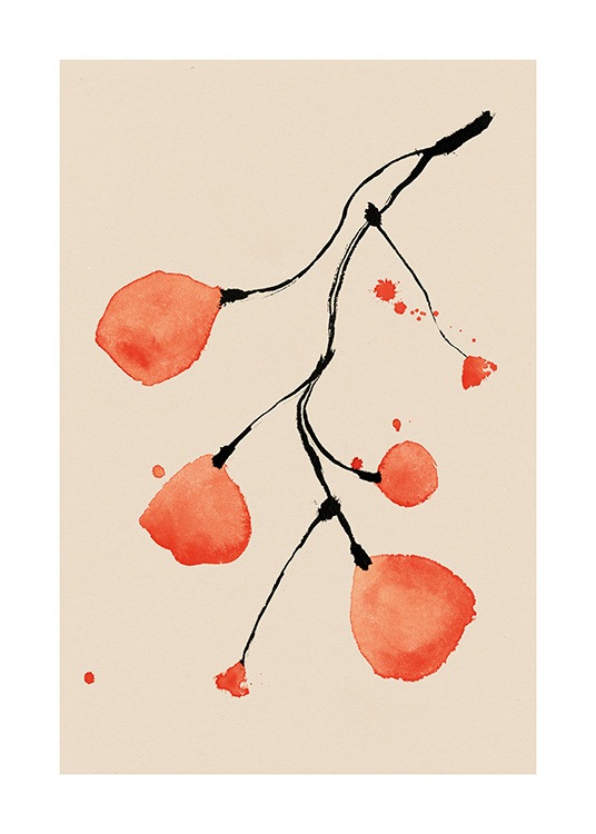 Autumn Twig Poster / Plantas Verdes con Desenio AB (13640)