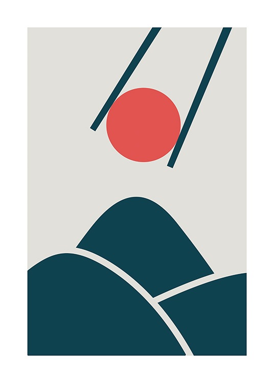 Chopstick Sunrise Poster / Diseño gráfico con Desenio AB (13642)
