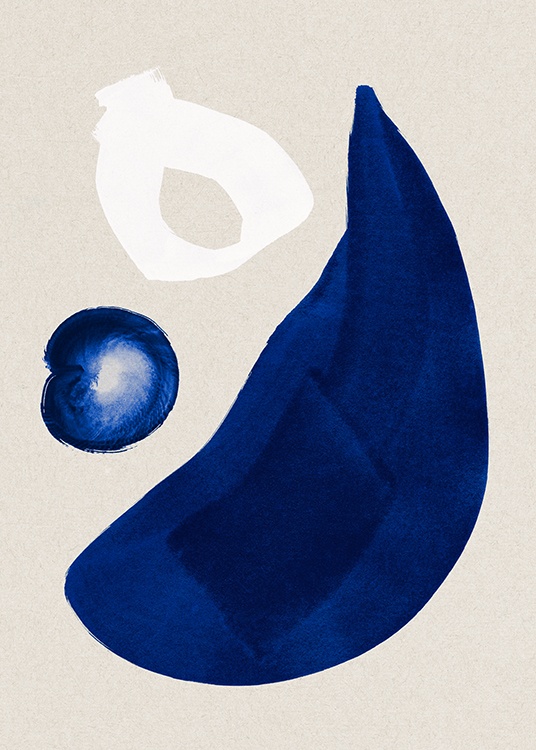Cobalt Shapes No1 Poster / Arte abstracto con Desenio AB (13661)