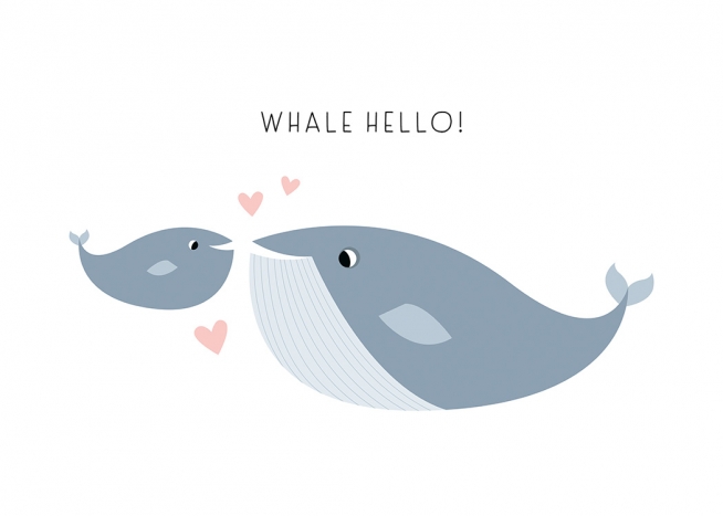 Whale Hello There Poster / Ilustraciones con Desenio AB (13712)