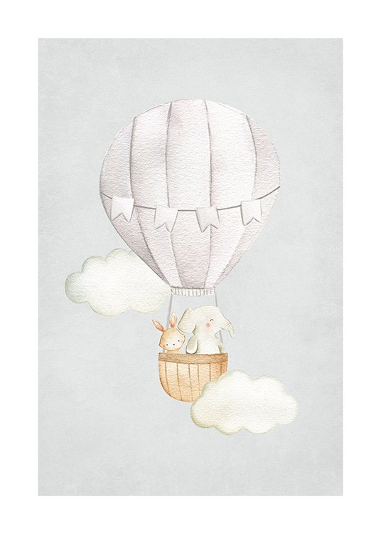 Hot Air Balloon No1 Poster / Ilustraciones con Desenio AB (13715)