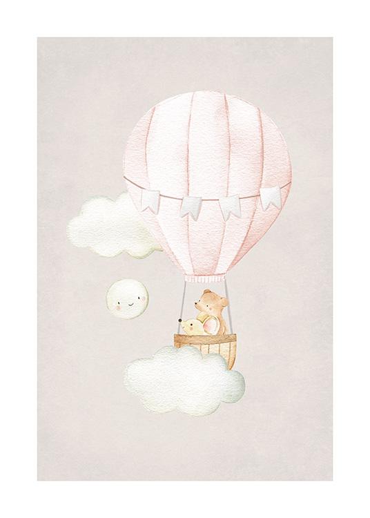Hot Air Balloon No2 Poster / Ilustraciones con Desenio AB (13716)