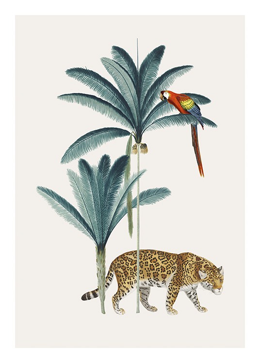 Royal Botanical Leopard Poster / Animales Salvajes con Desenio AB (13735)