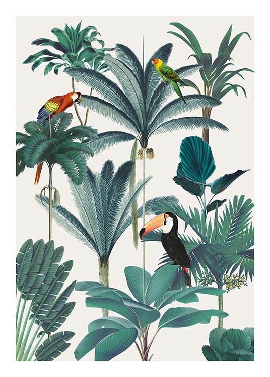 Royal Botanical Birds Poster / Pájaros con Desenio AB (13736)