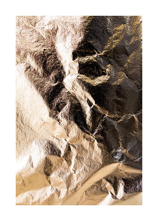 Crumpled Gold Leaf Poster / Fotografías con Desenio AB (13770)