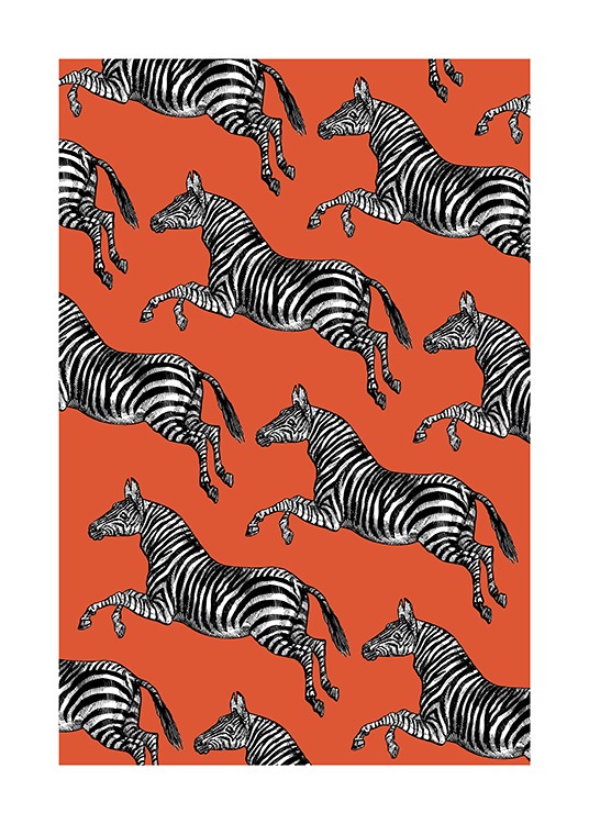 Vintage Zebras Poster / Animales con Desenio AB (13787)