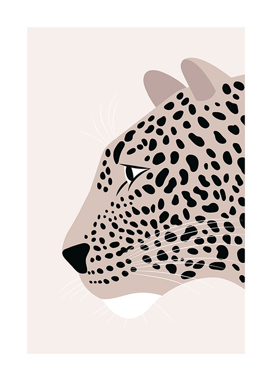 Leopard Profile Illustration Poster / Animales con Desenio AB (13788)