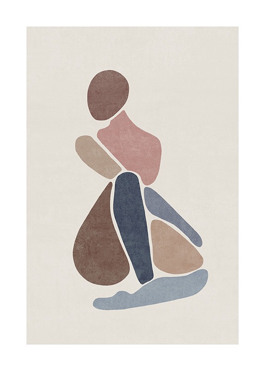 Female Color Blocks No1 Poster / Ilustraciones con Desenio AB (13797)