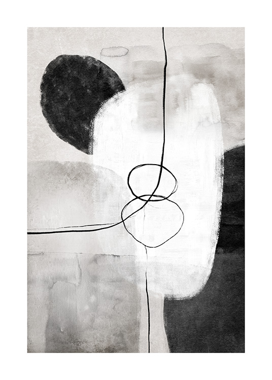  – Figuras abstractas en gris, blanco y negro