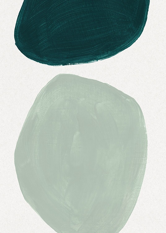 Green Shapes No1 Poster