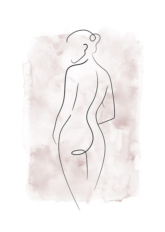 Watercolor Body Lines No1 Poster