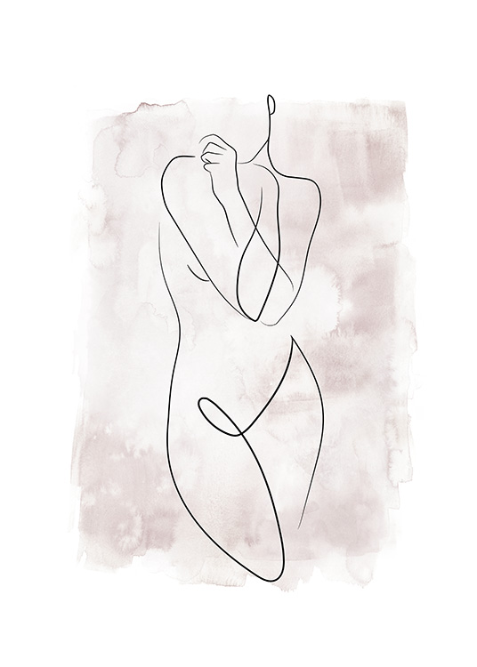 Watercolor Body Lines No2 Poster