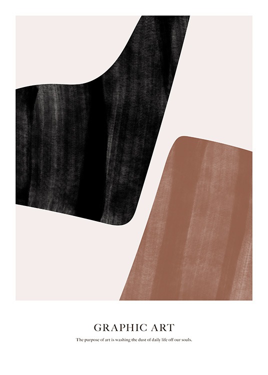 - Ilustración de dos bloques de forma abstracta color marrón y negro sobre fondo claro y texto a pie de página.