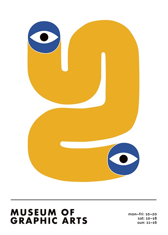  – Ilustración gráfica de un remolino amarillo con un ojo azul en cada extremo del remolino y la siguiente frase: 