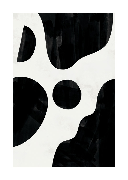  – Ilustración de diseño gráfico con fondo beis claro y círculos y figuras en negro.
