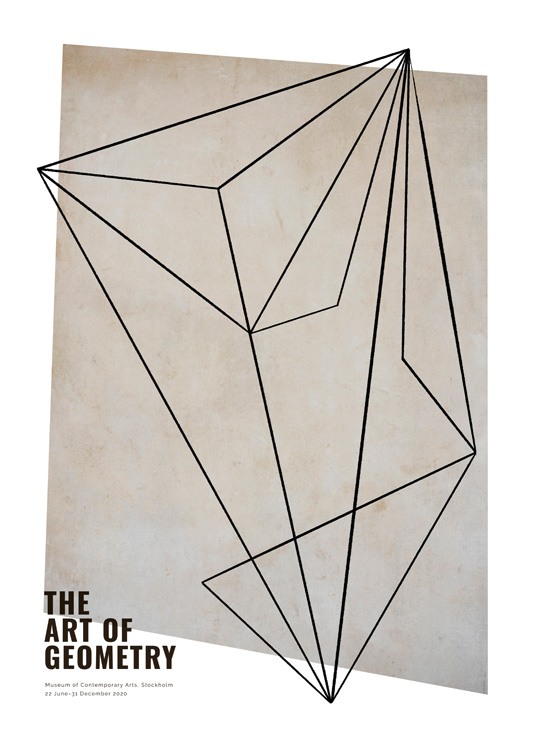  – Ilustración de una figura geométrica delineada en negro sobre un rectángulo color marrón con una estructura moteada de fondo, y texto debajo.