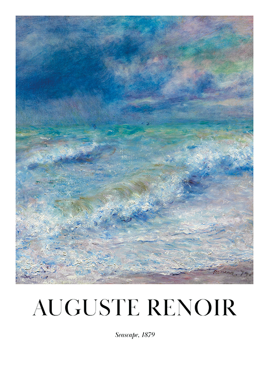  – Pintura de un mar abstracto en color azul, verde y violeta