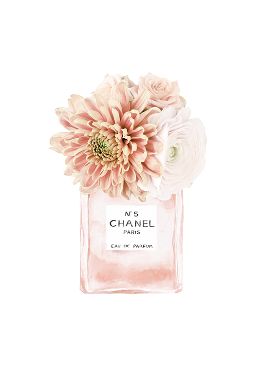 Scent of Flowers No3 Poster - Flores rosas de Chanel - desenio.es