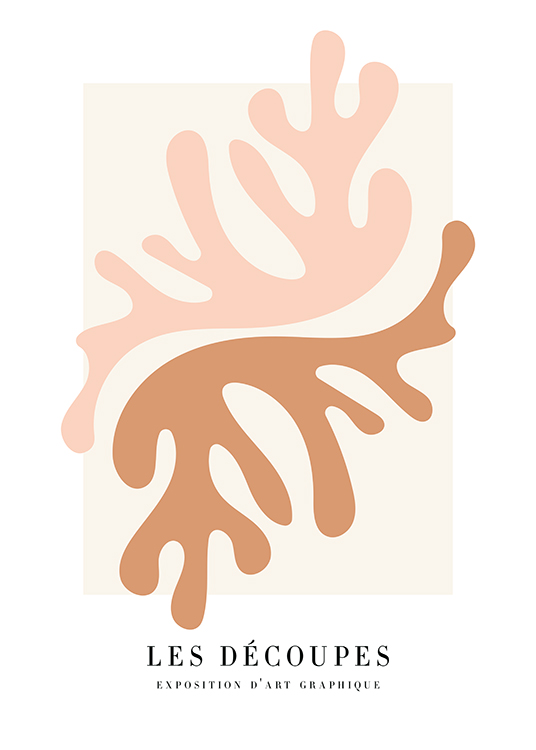 – Ilustración de diseño gráfico con fondo blanco y corales en beis y rosa