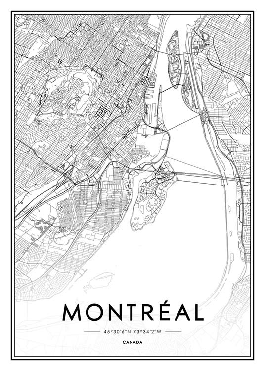 Montreal Poster / Blanco y negro con Desenio AB (2043)