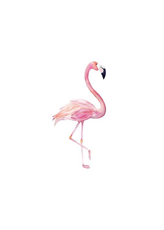 Flamingo Aquarelle Poster / Pósters infantiles con Desenio AB (2222)