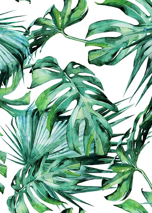 Tropical Leaves Pattern Poster / Arte con Desenio AB (2287)