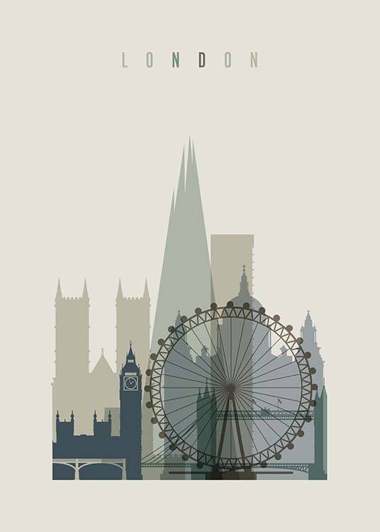 London Skyline Poster / Mapas y ciudades con Desenio AB (2356)
