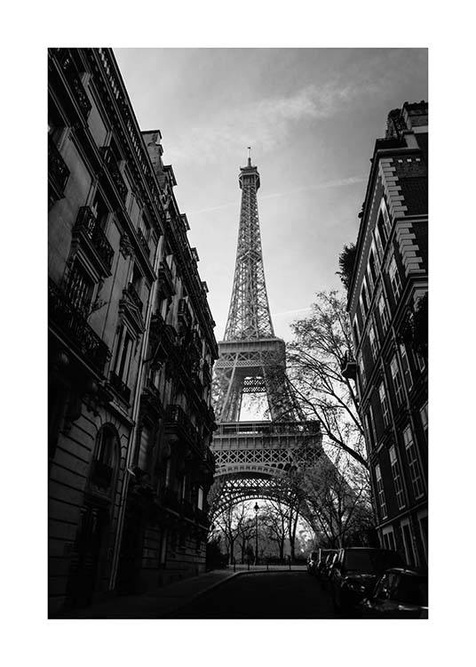 Street Of Paris Poster / Blanco y negro con Desenio AB (2446)