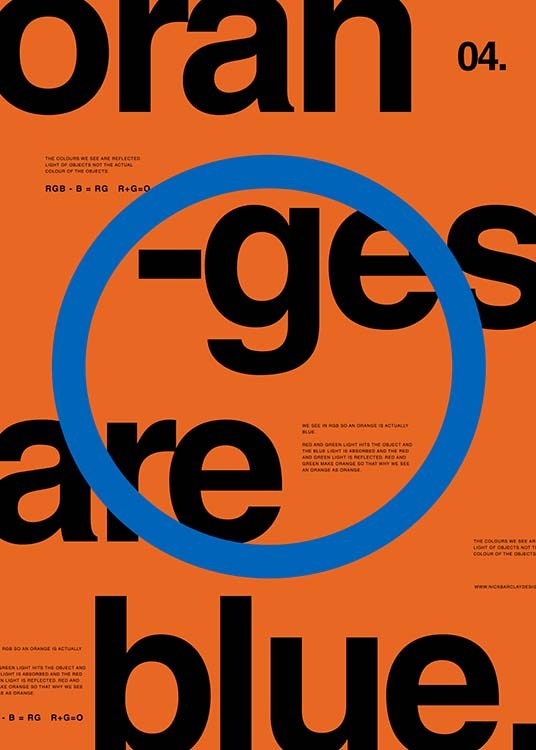 Oranges Are Blue Poster / Diseño gráfico con Desenio AB (2986)