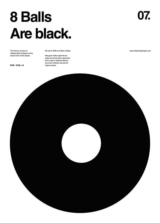 8 Balls Are Black Poster / Diseño gráfico con Desenio AB (2988)