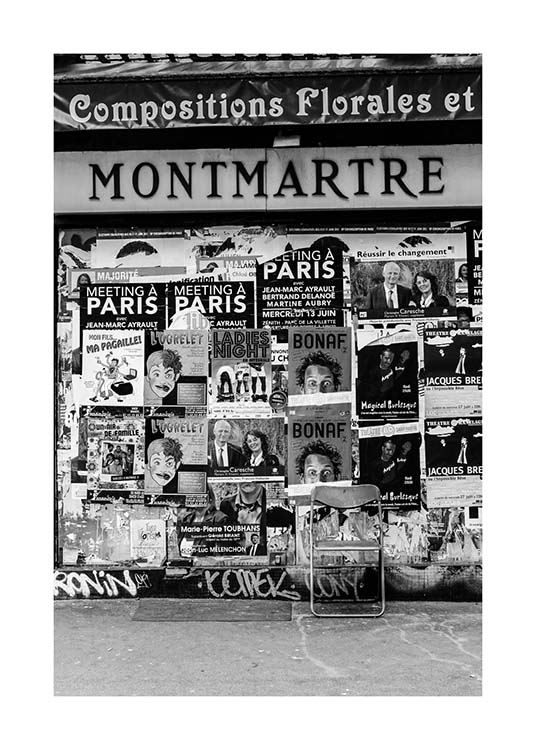 Montmartre Poster / Blanco y negro con Desenio AB (3431)