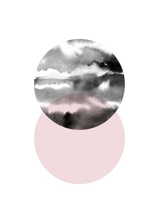Circle Collage Pink No 1 Poster / Diseño gráfico con Desenio AB (3703)