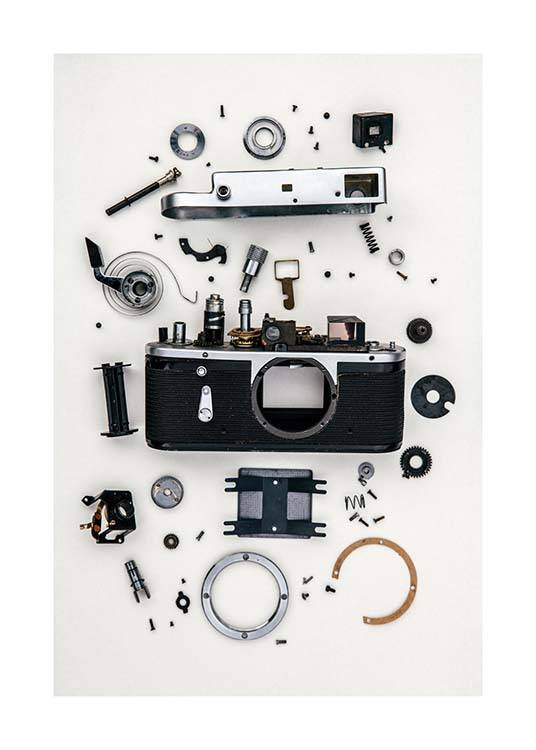 Disassembled Camera Poster