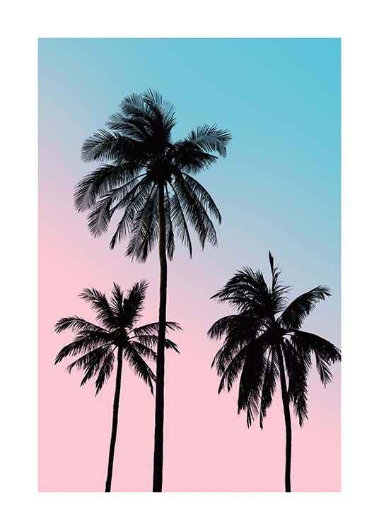 Pink Palm Sky Poster / Palmeras con Desenio AB (3781)